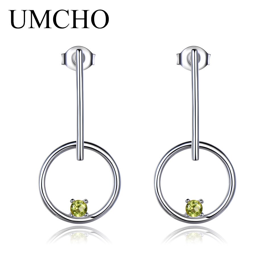 UMCHO Genuine Natural Amethyst 925 Sterling Silver Drop Earrings Wedding Jewelry Birthstone Earrings For Women Mothers Day Gift