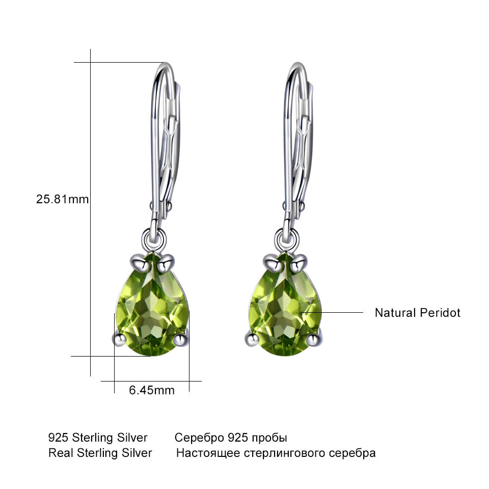 UMCHO Natural Peridot  Gemstone Earrings 925 Sterling Silver Stud Earrings Designer Jewelry Fine Earrings For Women Special Gift