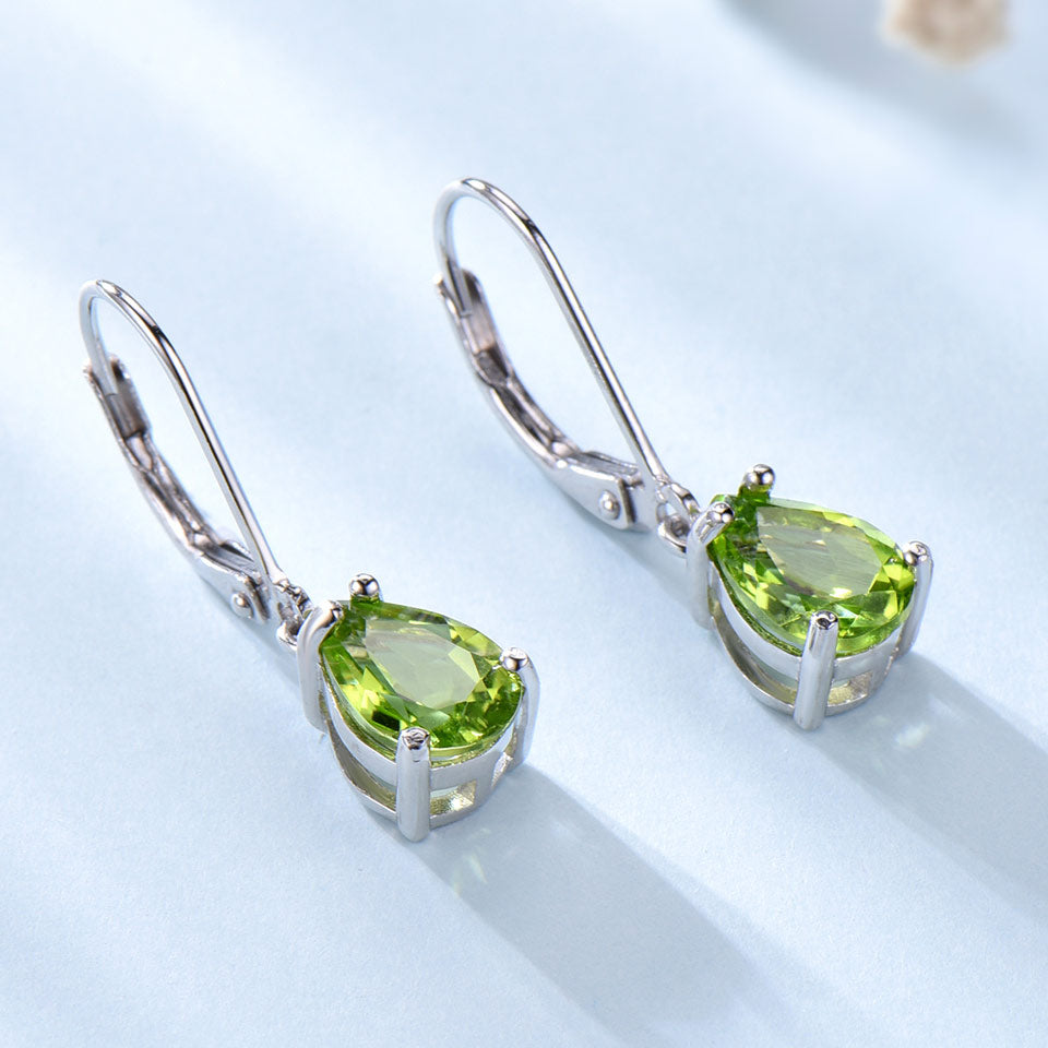 UMCHO Natural Peridot  Gemstone Earrings 925 Sterling Silver Stud Earrings Designer Jewelry Fine Earrings For Women Special Gift